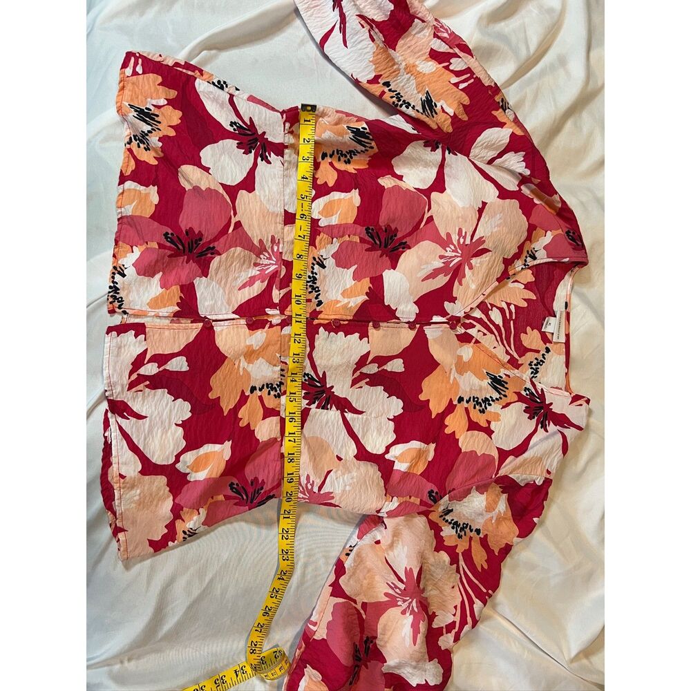 Liz Claiborne Womens XL Floral - Pink Peach and White Flowy Top - Picture 4 of 8